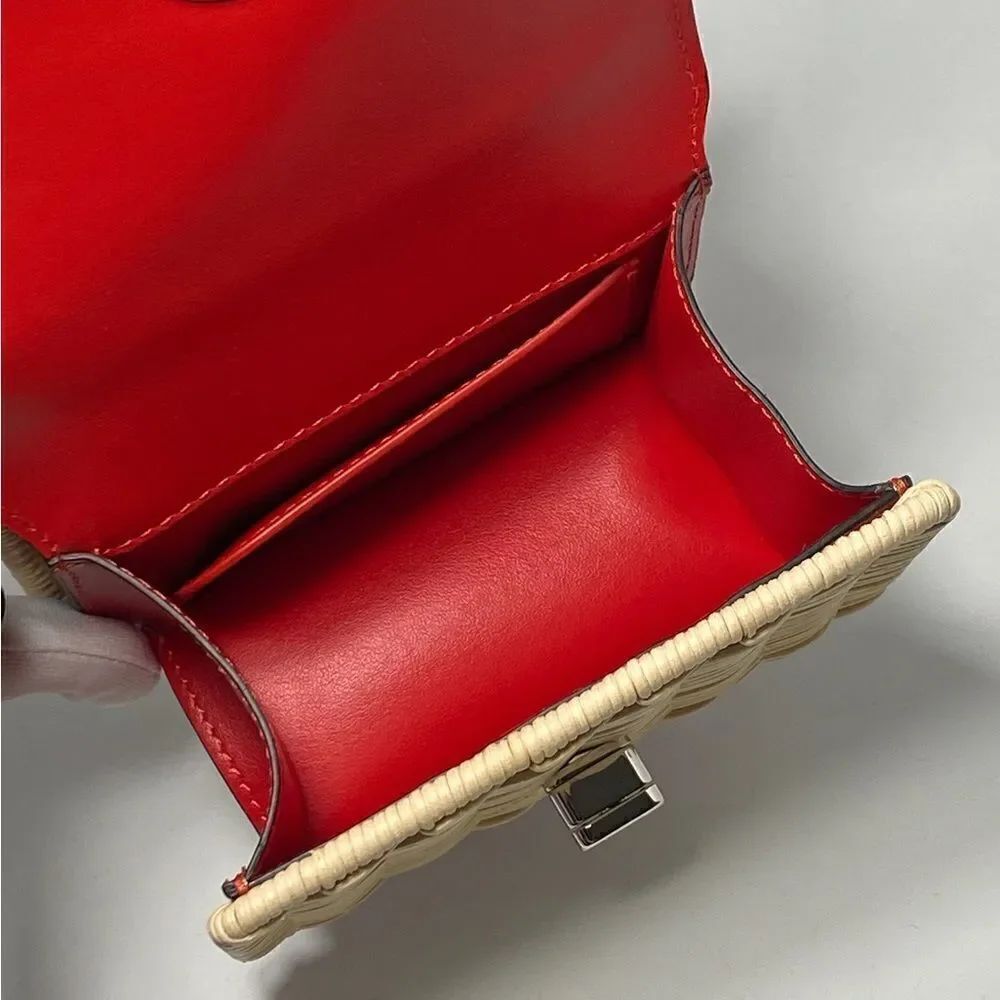 Christian Louboutin Elisa Nano leather and raffia tote - Picture 14 of 16